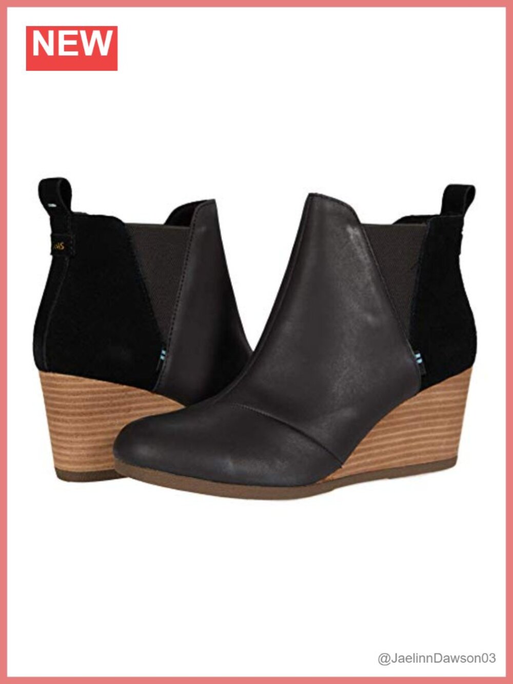 TOMS Kelsey Women's Ankle Boot Leather Suede Wedge Heel